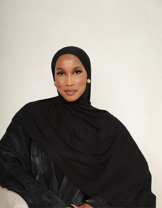 Aswad Jersey Hijab - Black
