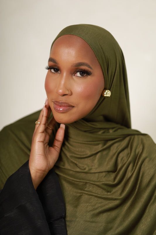 Layl Jesrsey Hijab - Olive