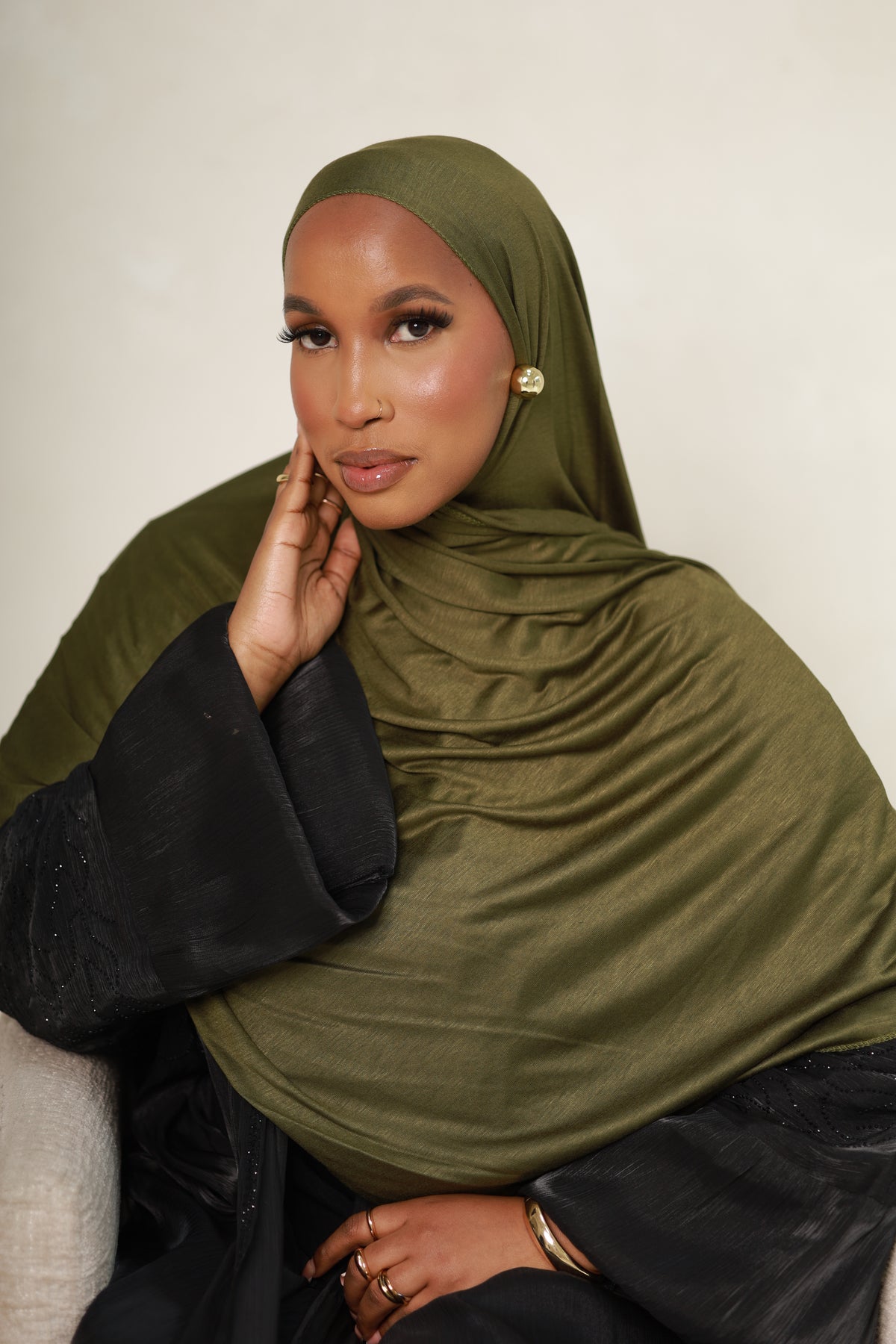 Layl Jesrsey Hijab - Olive