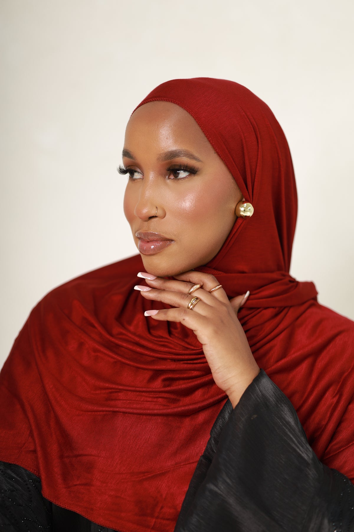 Romman Jersey Hijab - Maroon