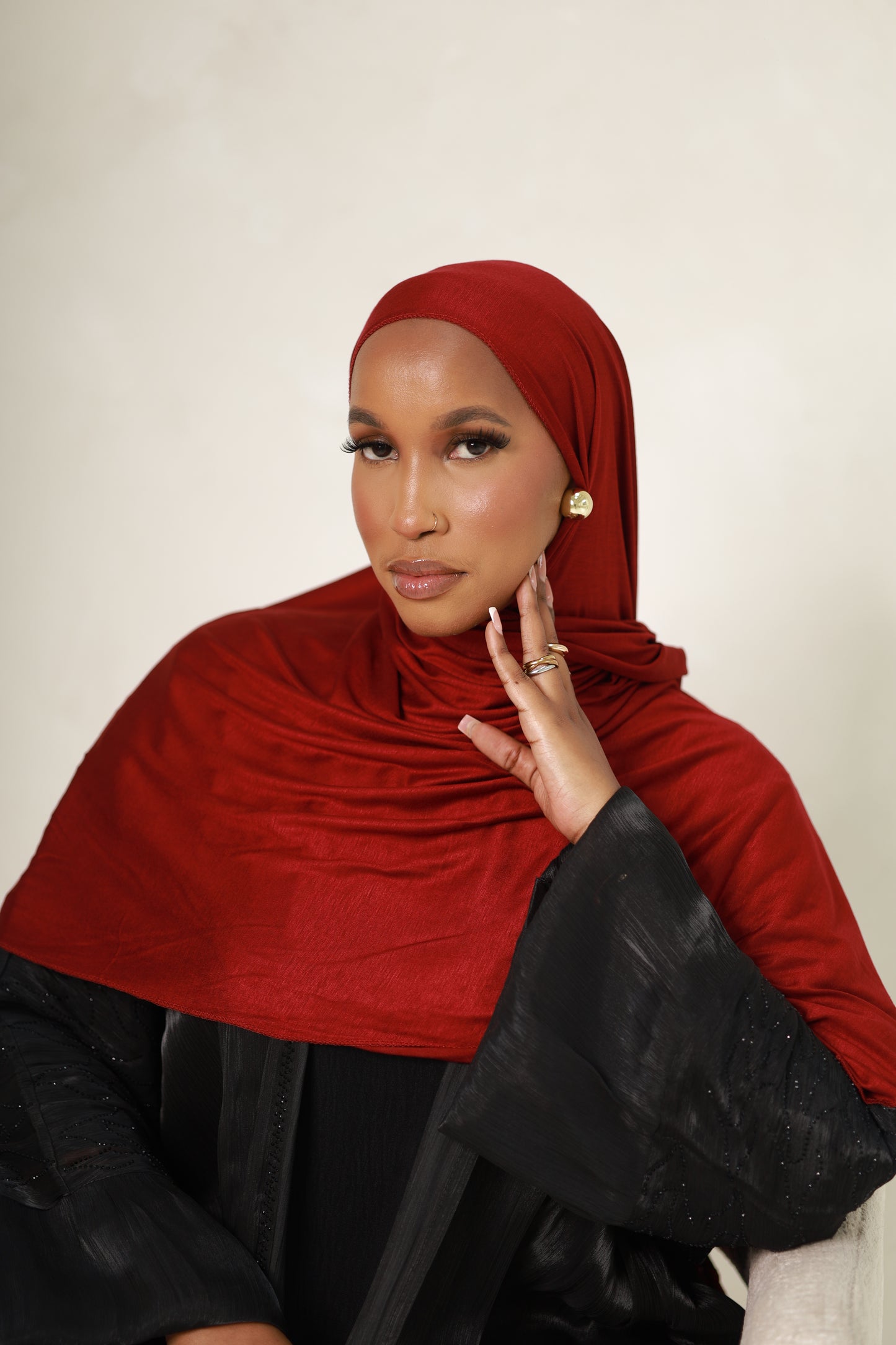 Romman Jersey Hijab - Maroon