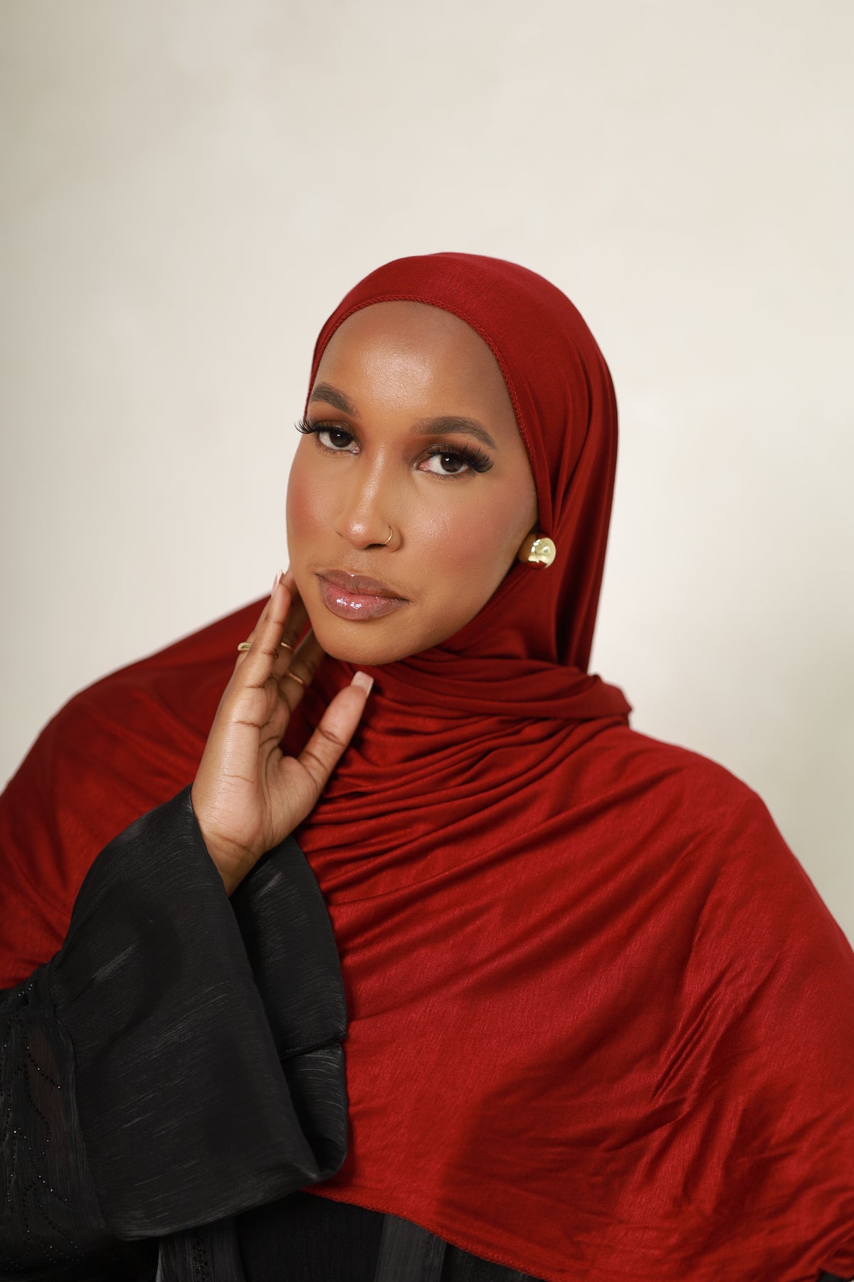 Romman Jersey Hijab - Maroon